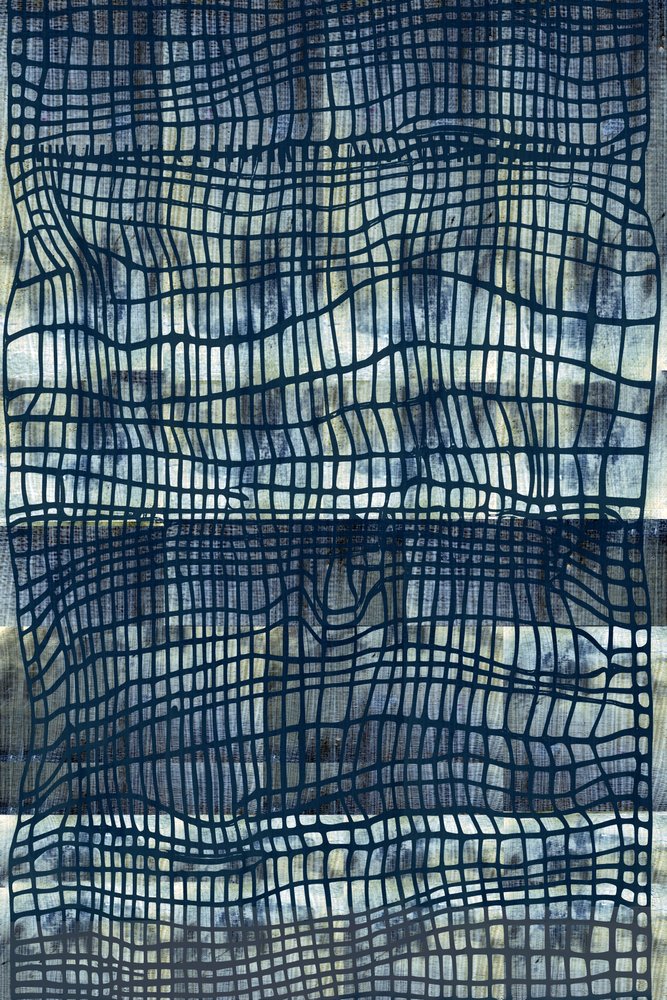 Wavy Indigo Grid by cartissi