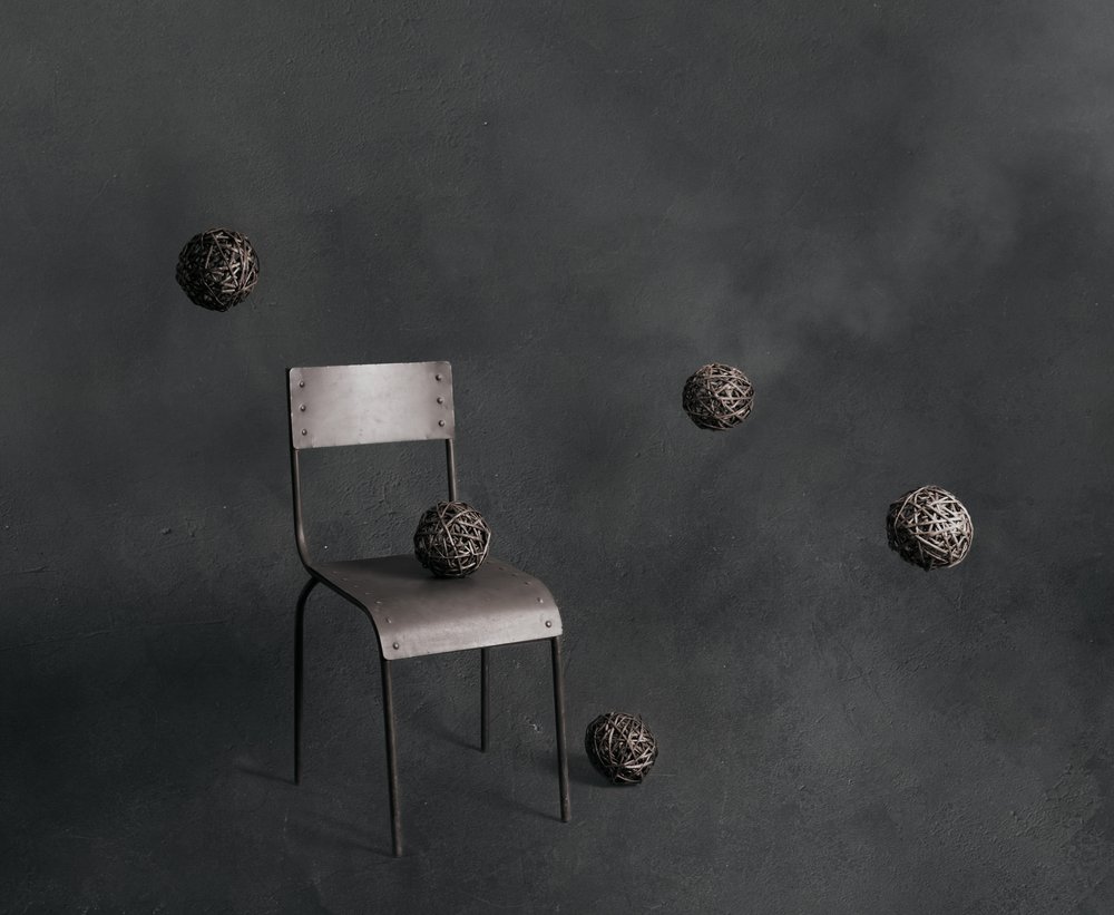 Floating Wicker Balls and Chair by chenyi wang