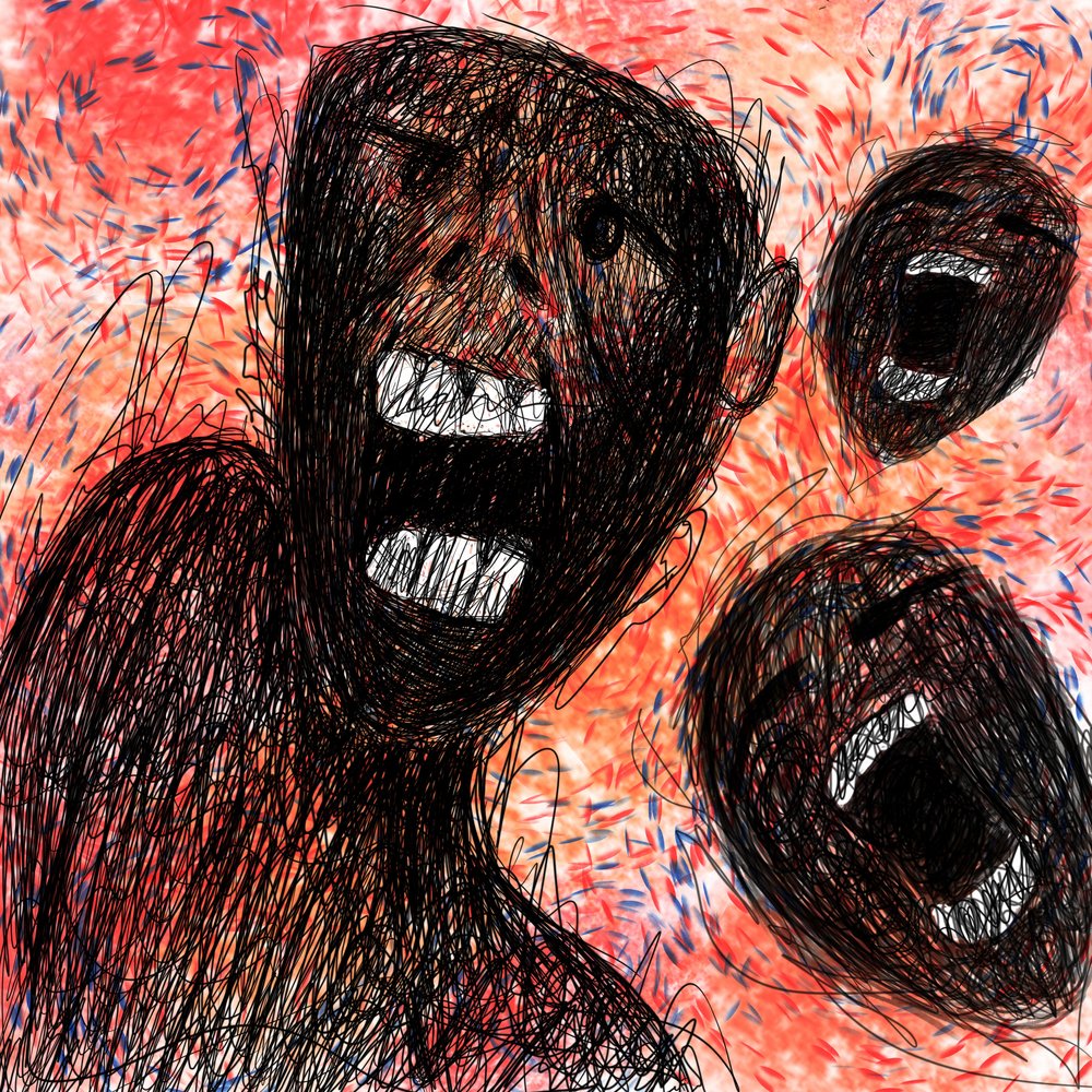 Abstract Screaming Faces by jarotdjunaedi