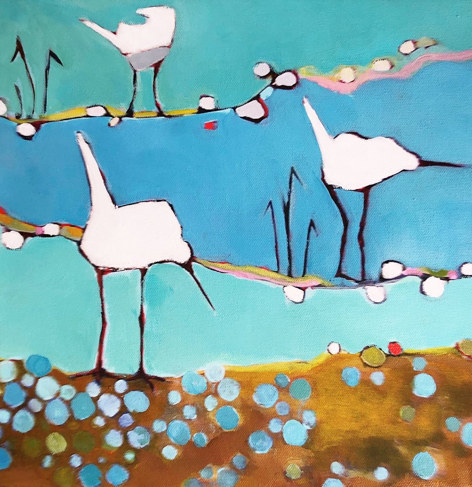 Whimsical Water Birds by phyllis adams