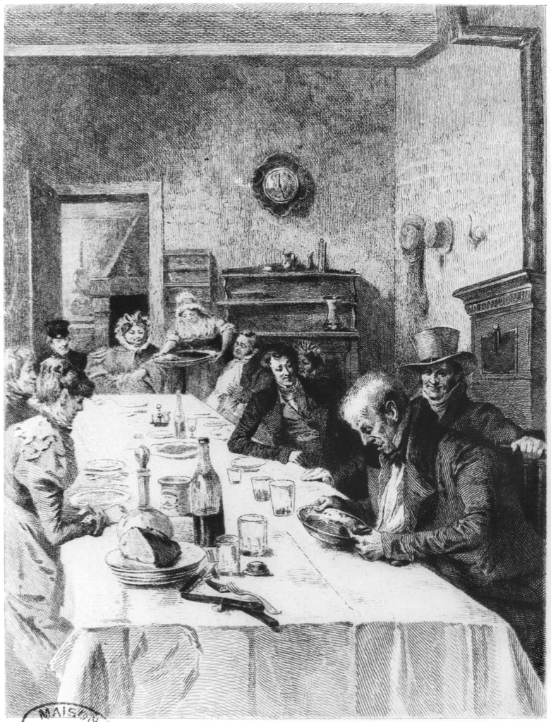 The Vauquer Boarding House, illustration from Le Pere Goriot by Honore