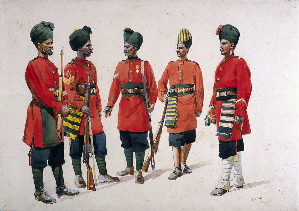 Soldiers of the Former Hyderabad Contingent Infantry, illustration for Armies of India by Major