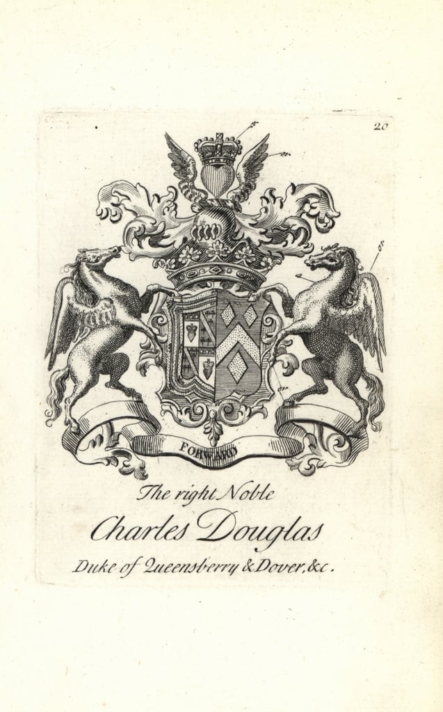 Coat of arms and crest of the right noble Charles Douglas, 3rd Duke of