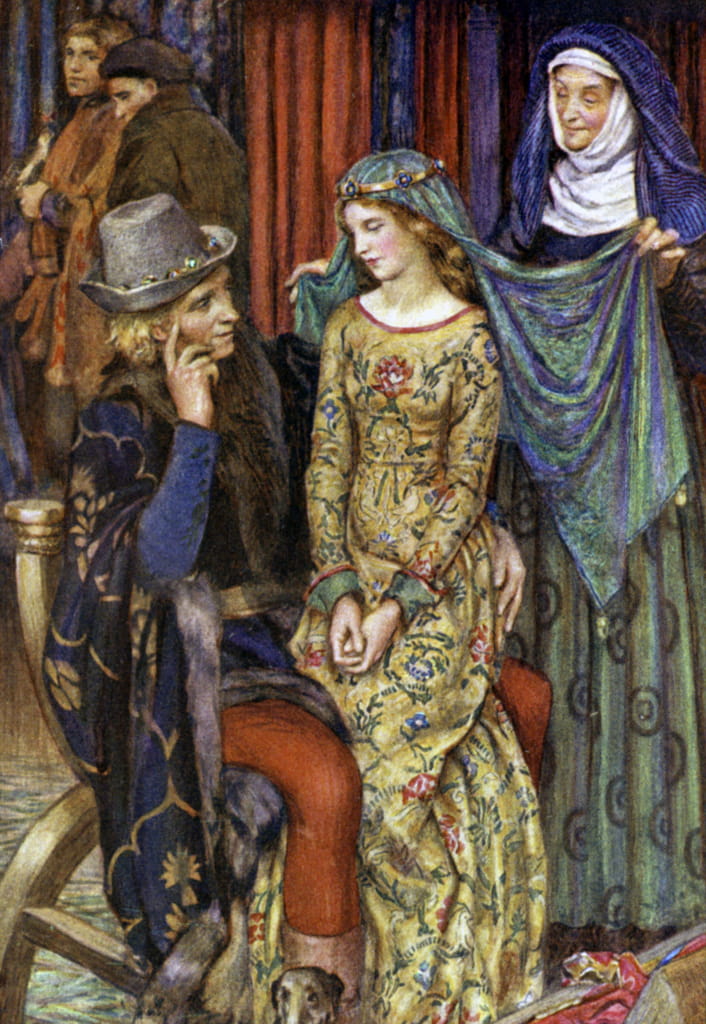 Illustration for Idylls Of The King by Alfred Lord Tennyson (colour litho)