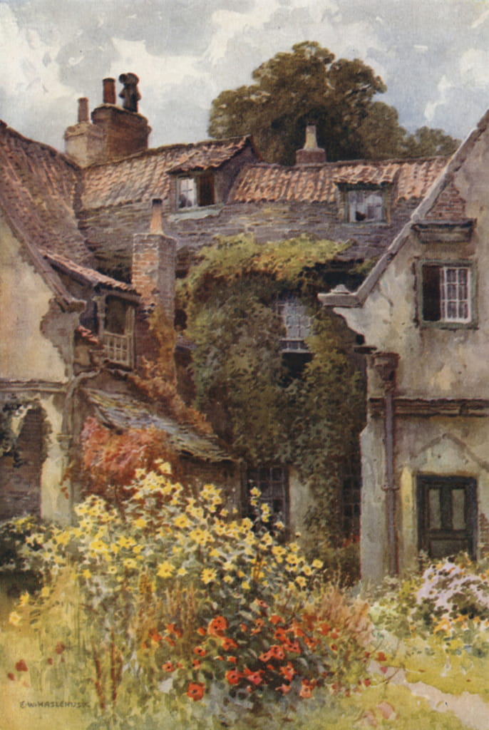 Thorp Prebendal House, Ripon (colour litho)