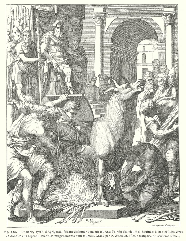The brazen bull instrument of torture and execution by... (975494)