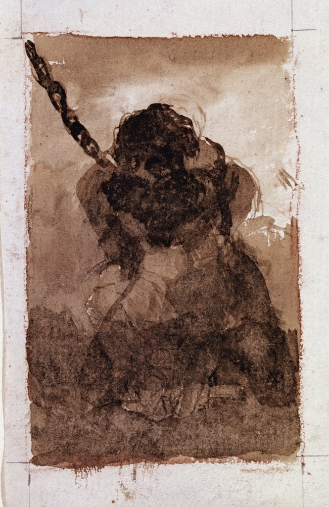 Silhouette of prisoner chain (Drawing by Francisco de Goya