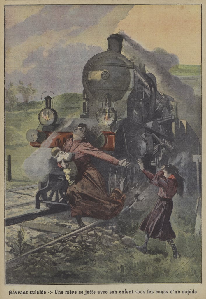 A heartbreaking suicide a mother throwing herself and her child under