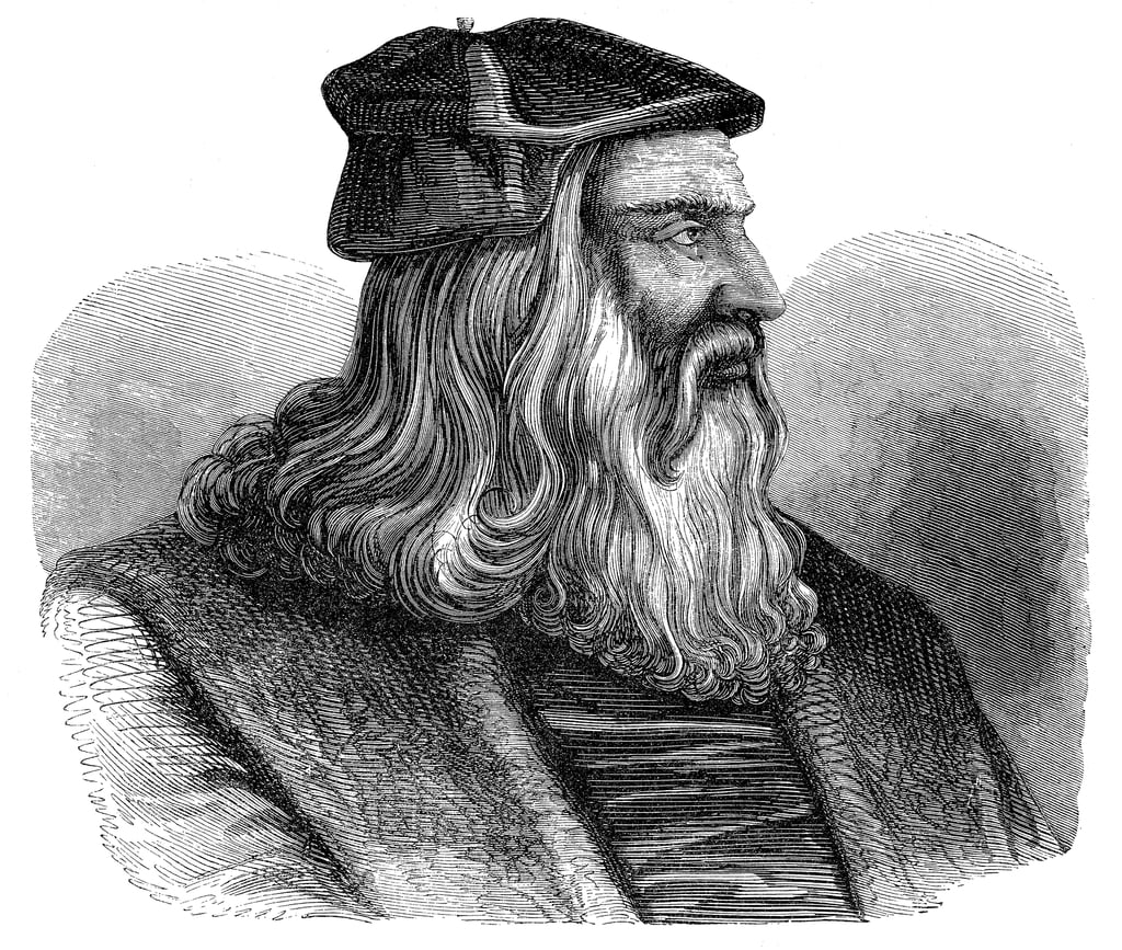 Leonardo Da Vinci (engraving) by French School