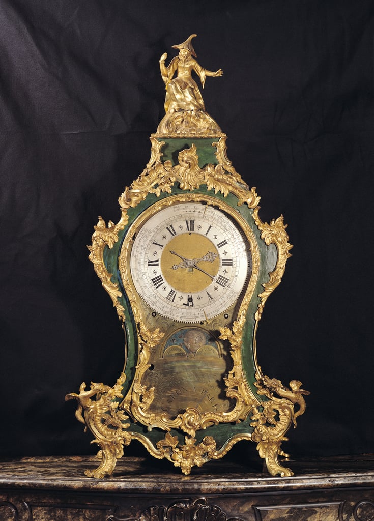 Louis XV Style clock surmounted by a chinese man (ormolu)