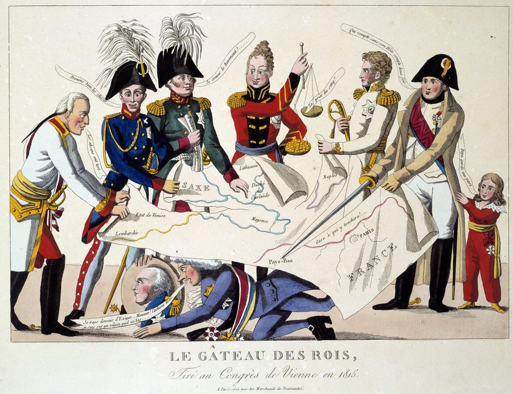 The Vienna Congress on 22/06/1815 the cake of kings. It reunited the eight world powers and