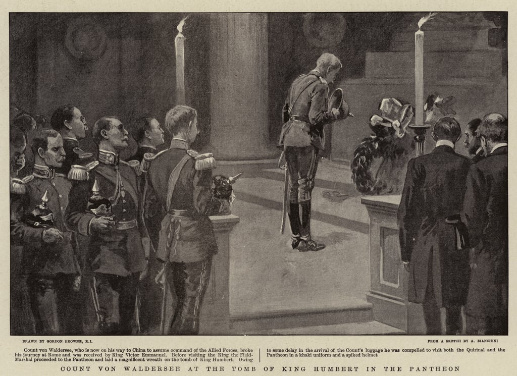 Count von Waldersee at the Tomb of King Humbert in the Pantheon