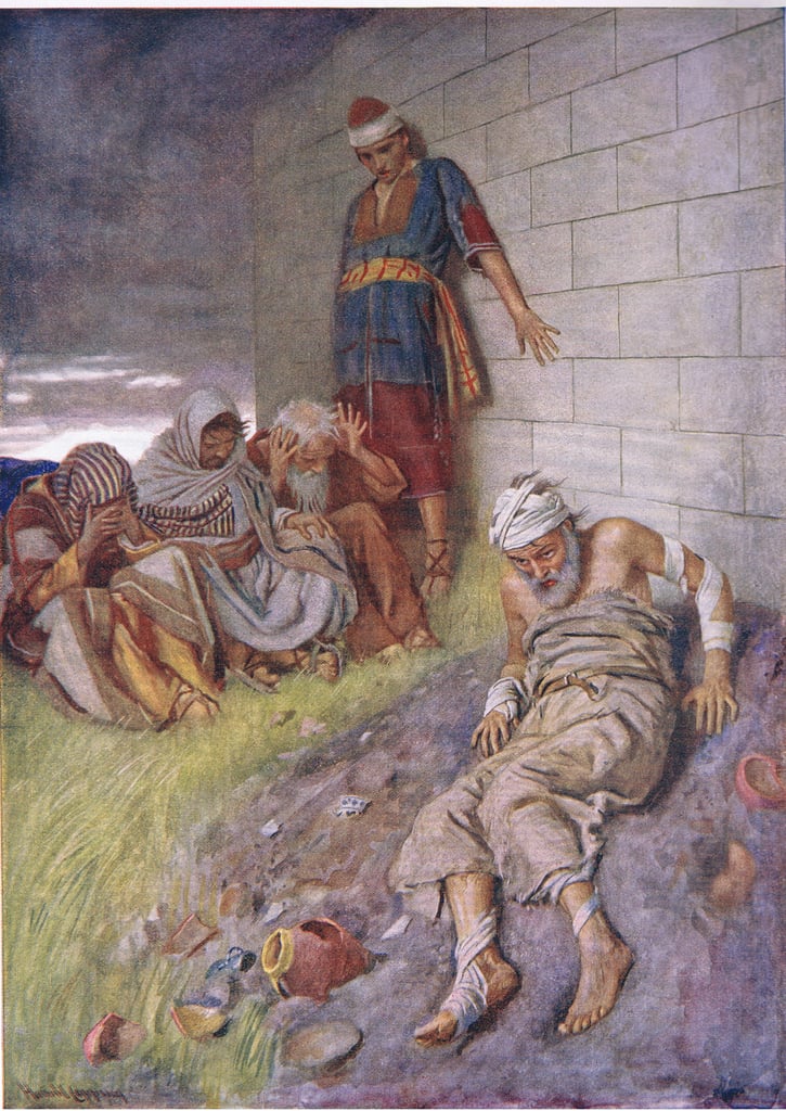 The patience of Job, illustration from Pictures That Teach The Crown