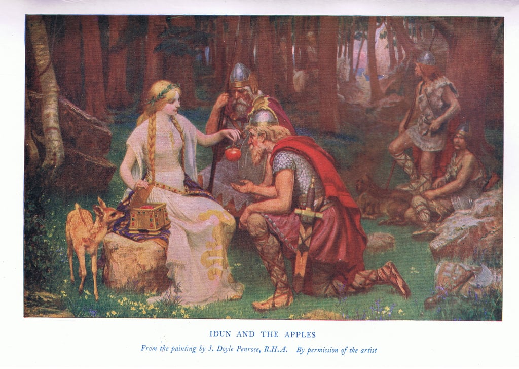 Idun and the apples, 1920s by James Doyle Penrose