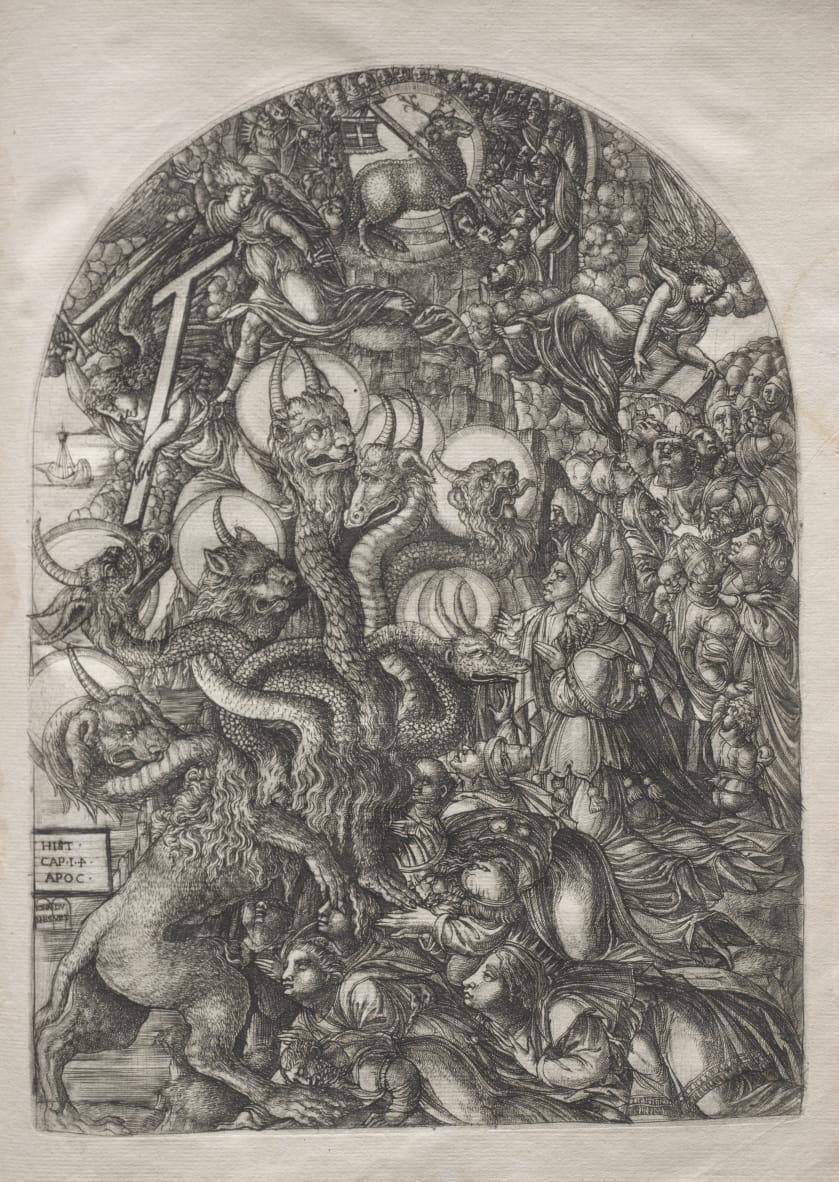 The apocalypse the beast with seven heads and ten horns
