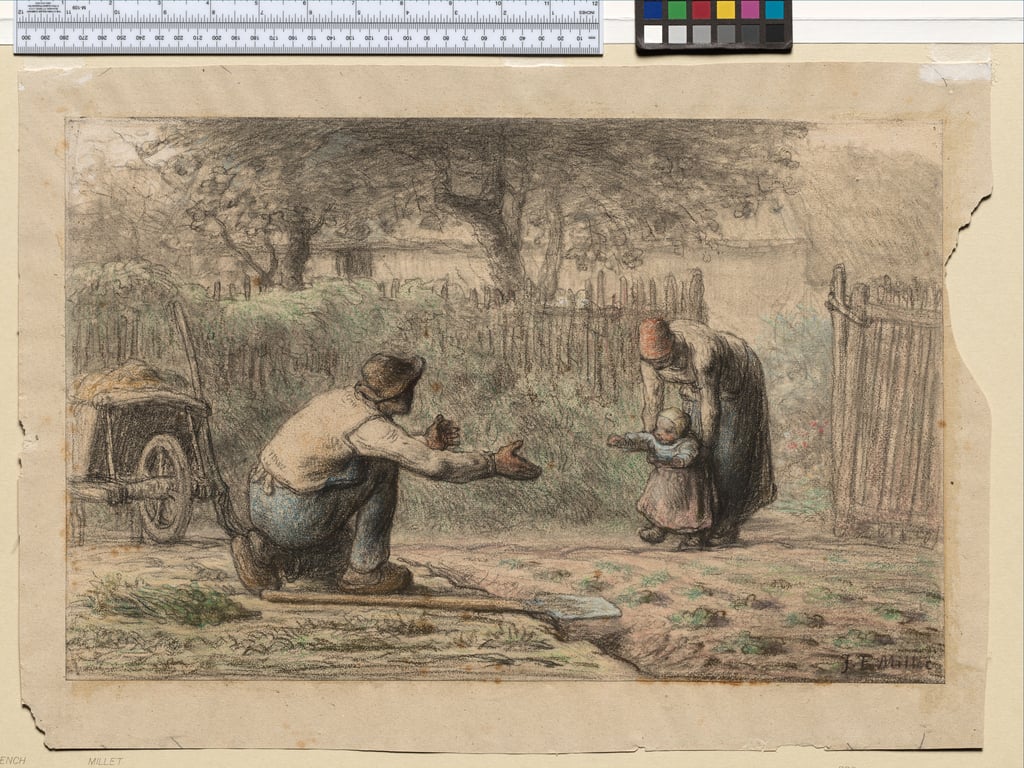 First Steps, c.185866 by Jean Francois Millet