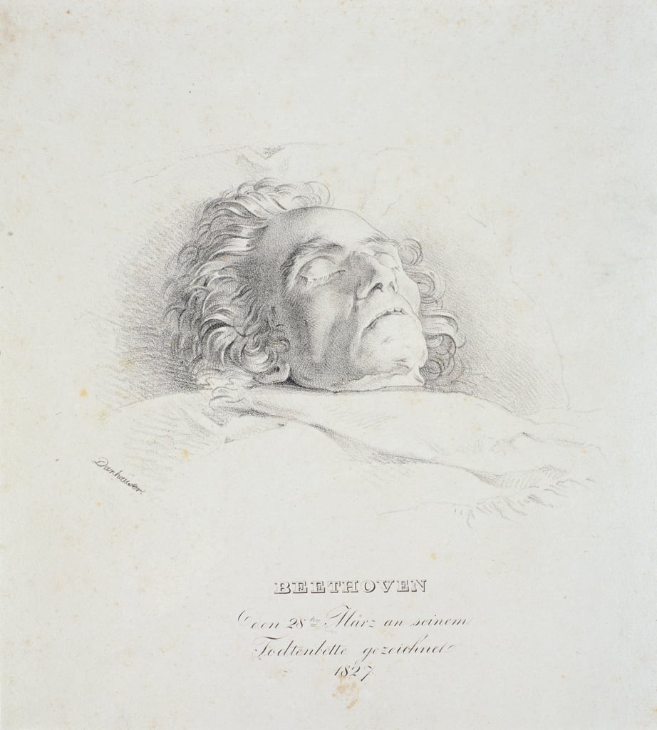 Ludwig van Beethoven (1770-1827) on his deathbed, 28th March 1827