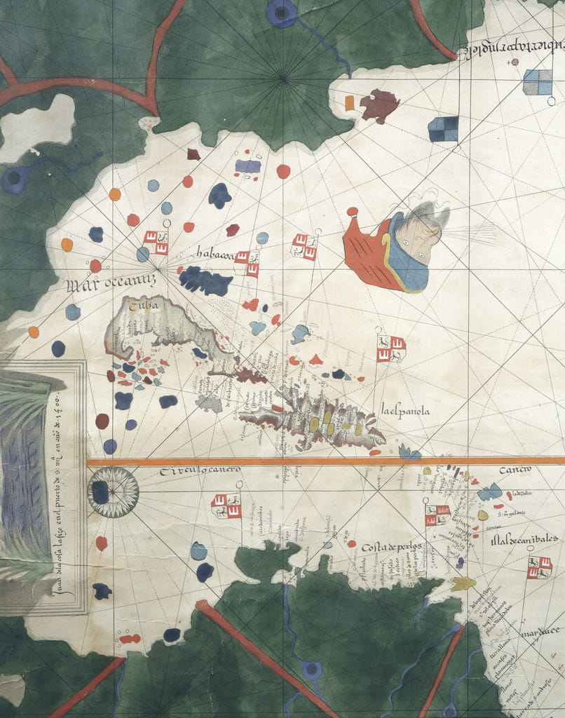 Islands of Central America, by Juan de la Cosa, nautical chart