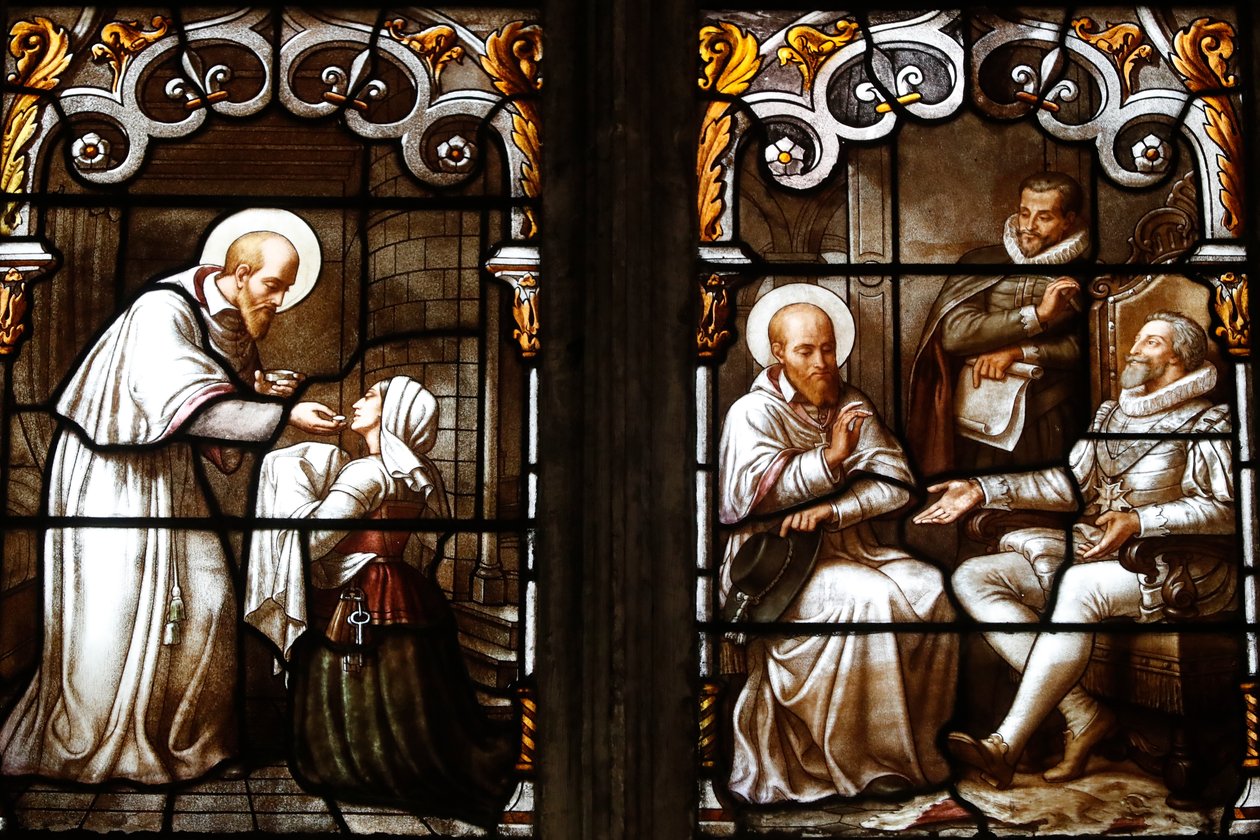 Saint Nizier church, Stained glass window, St Francis de Sales by Claudius Lavergne (1815-1887), Lyon, France by Unknown