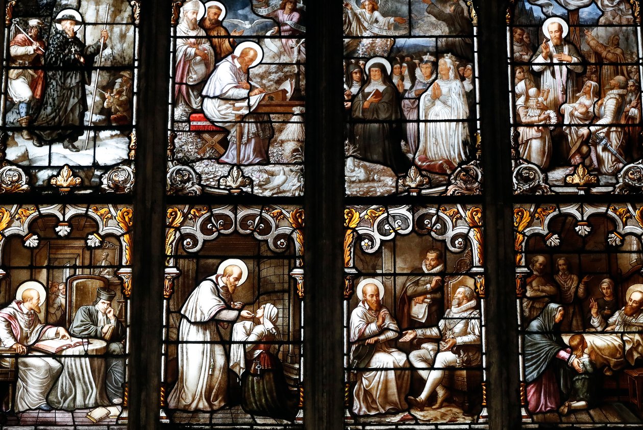 Saint Nizier church, Stained glass window, St Francis de Sales by Claudius Lavergne (1815-1887), Lyon, France by Unknown