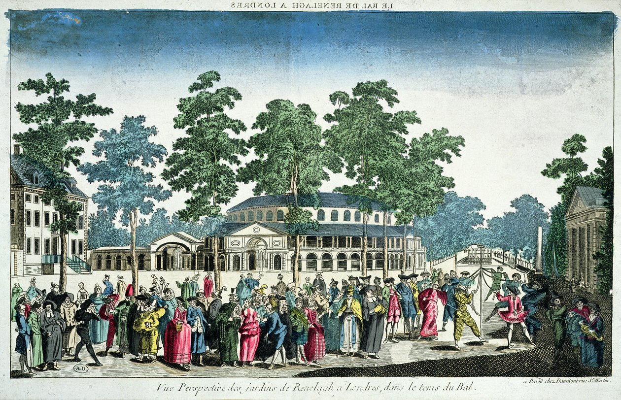 View of a ball to celebrate the birthday of George III, Prince of Wales on the 24th May 1751 at the Rotunda, Ranelagh House, London by Unknown