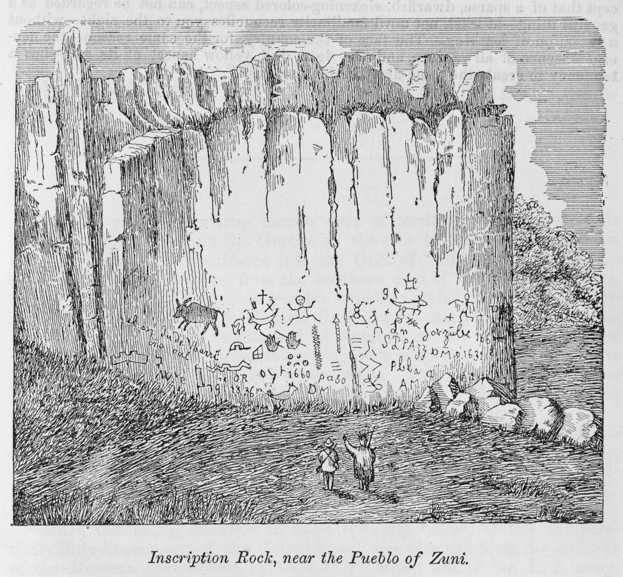 Inscription Rock, near the Pueblo of Zuni, from 