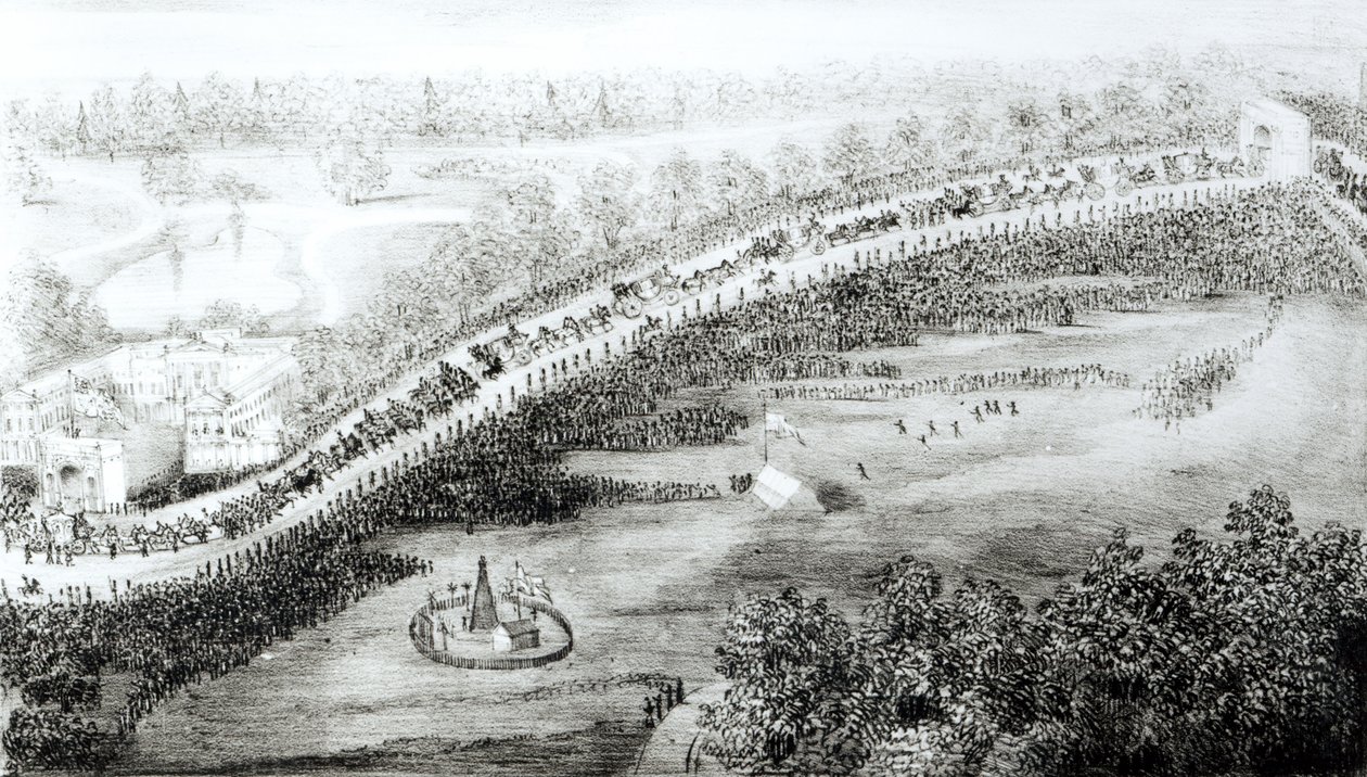Her Most Gracious Majesty and Escort Leaving the Palace, from a series of bird