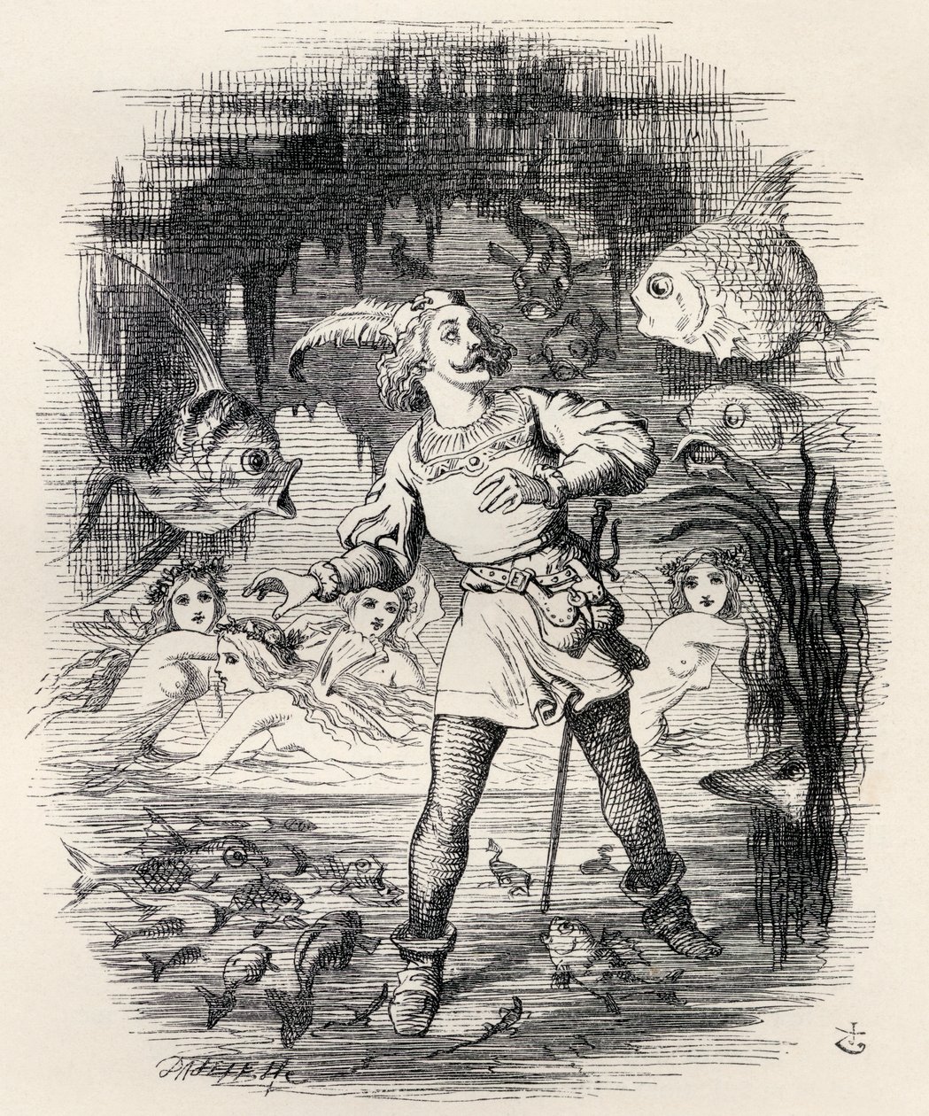 Illustration by J. Tenniel from the poem 'Sir Rupert the fearless', a ...