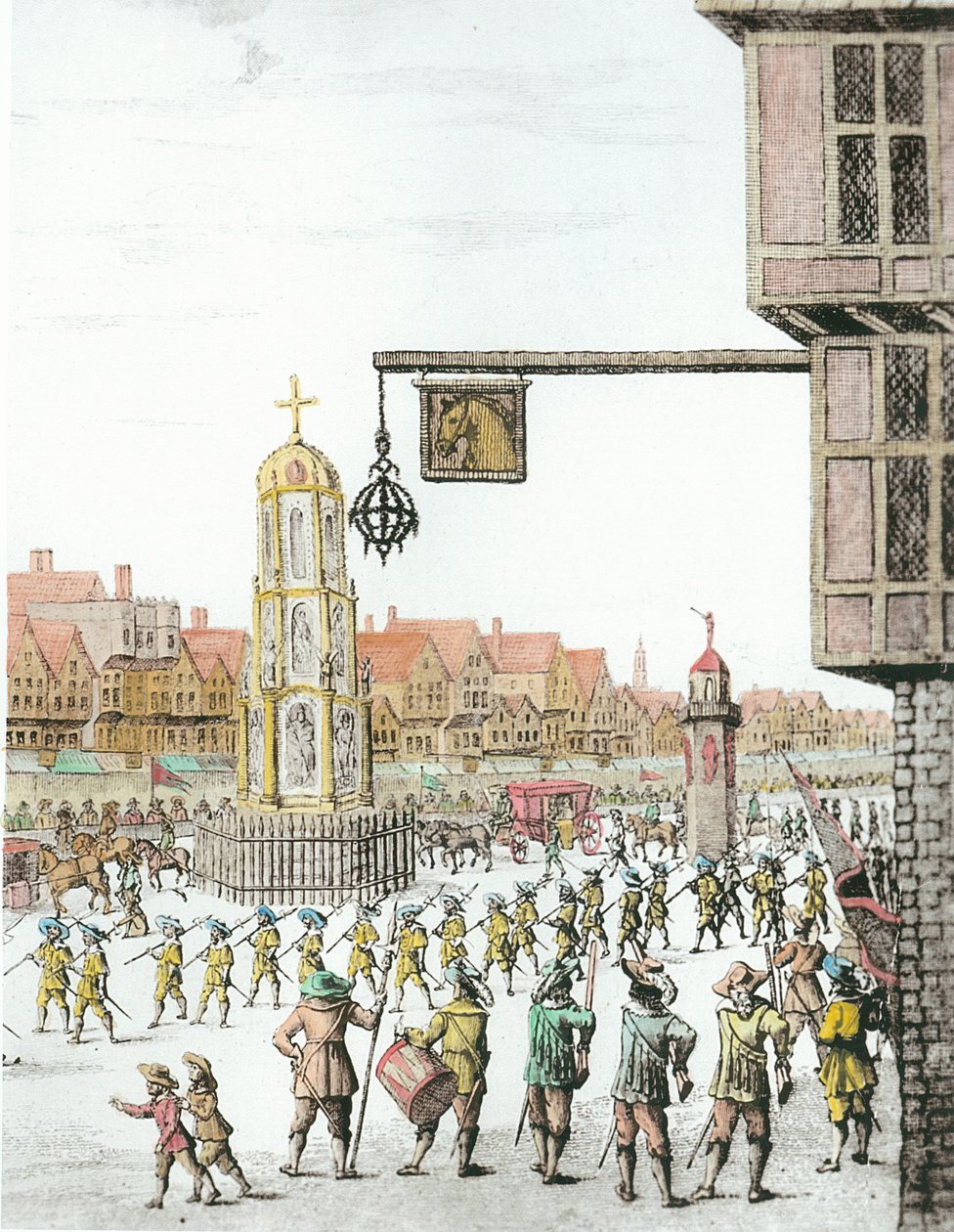 The Procession of Marie de Medici along Cheapside, published by William Herbert and Robert Wilkinson (detail) by English School