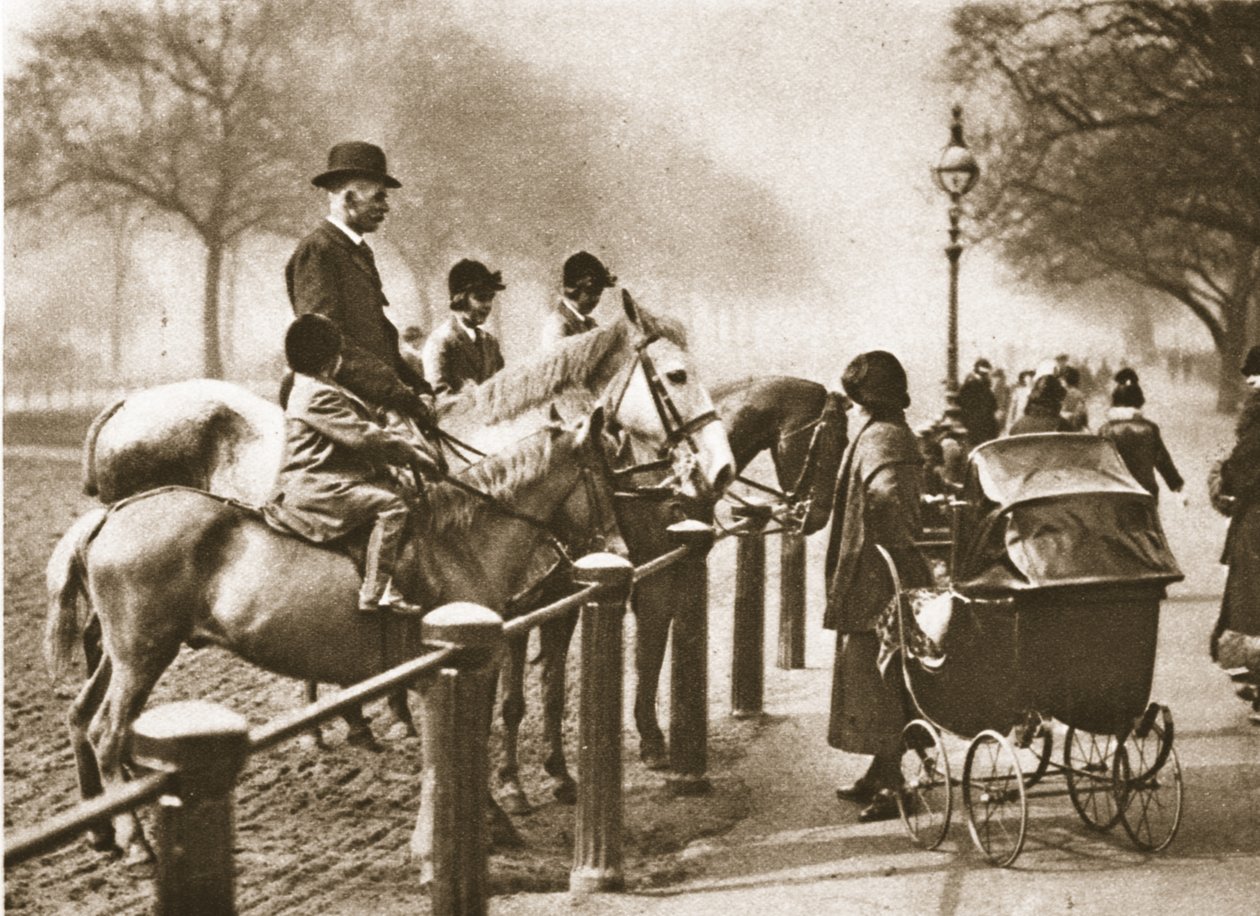 A riding lesson in Rotten Row, from Wonderful London, published 1926-27 by English Photographer