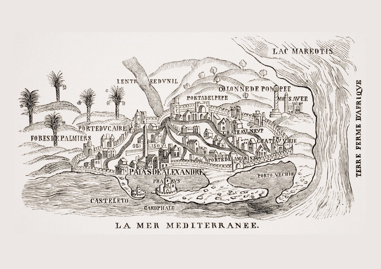 View of Alexandria, Egypt, after a Woodcut in 