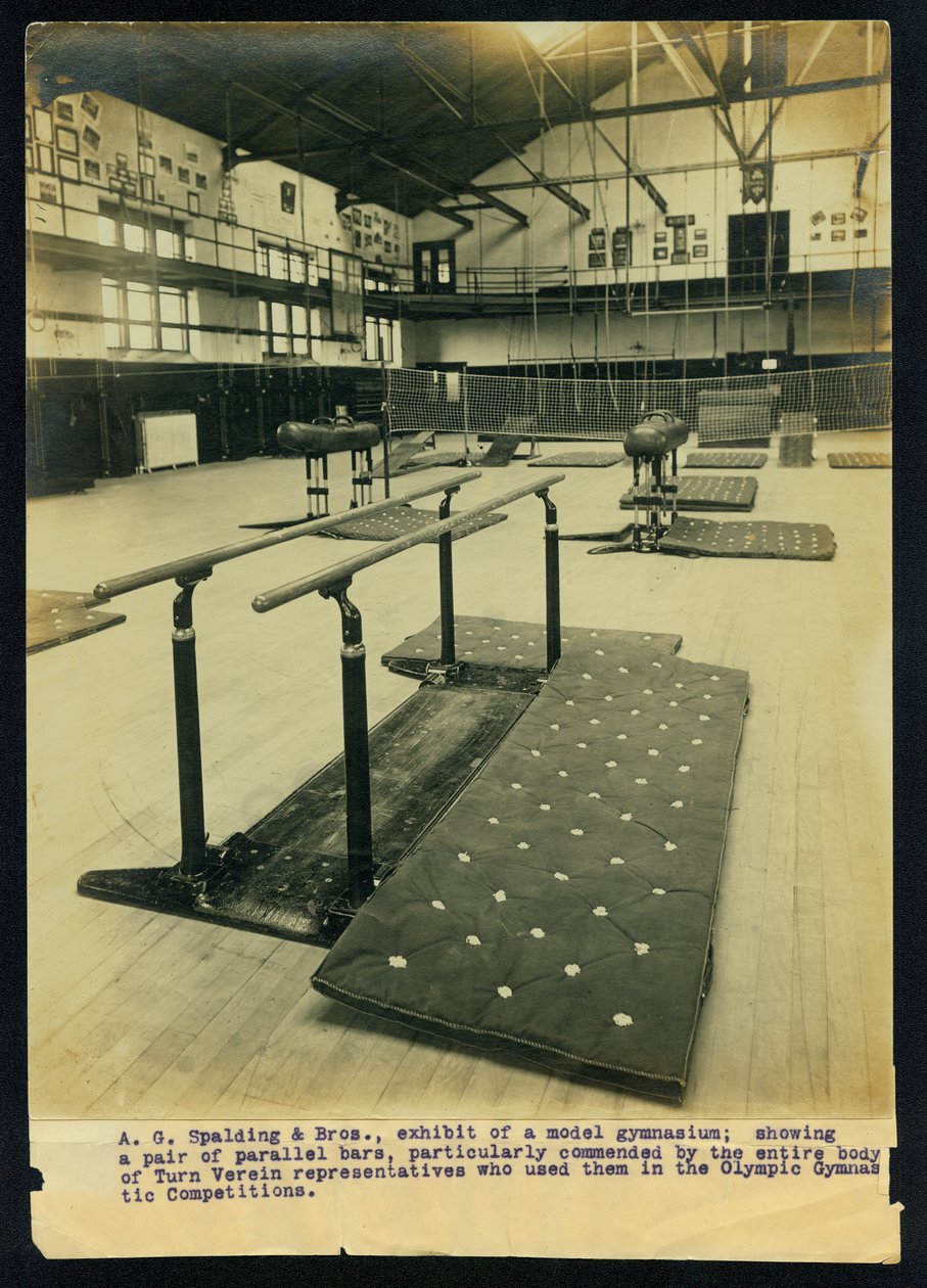 A. G. Spalding and Bros., Exhibit of a Model Gymnasium; Showing a Pair of Parallel Bars, Particularly Commended by the Entire Body of Turn Verein Representatives Who Used Them in the Olympic Gymnastic Competitions by Unknown