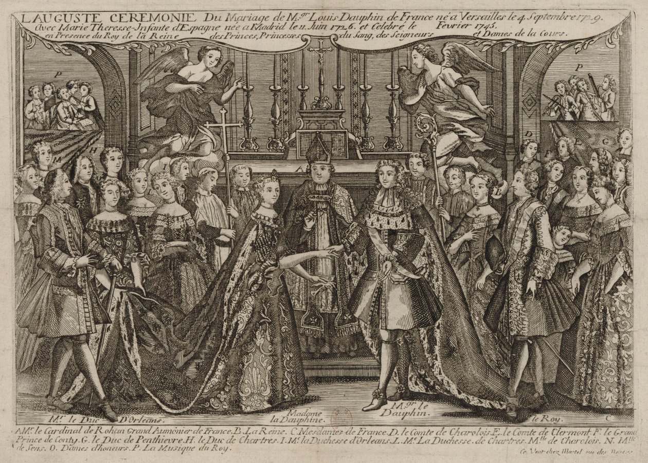 Marriage of Louis, Dauphin of France to Marie Thérèse Raphaëlle, Infanta of Spain in 1745 at Versailles by Unknown