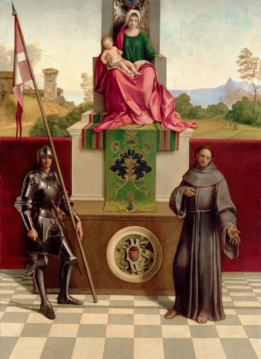 Madonna and Child Between St. Francis and St. Nicasius (The Castelfranco Madonna) by Giorgione