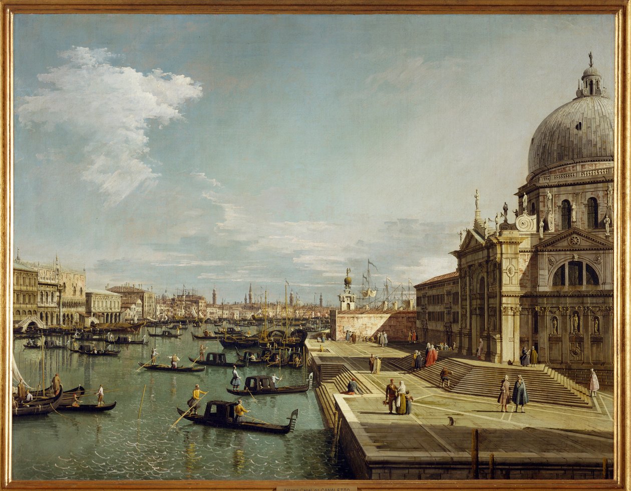 Entry to the Canal Grande and the Church Maria Salute in Venice by (1697-1768) Canaletto