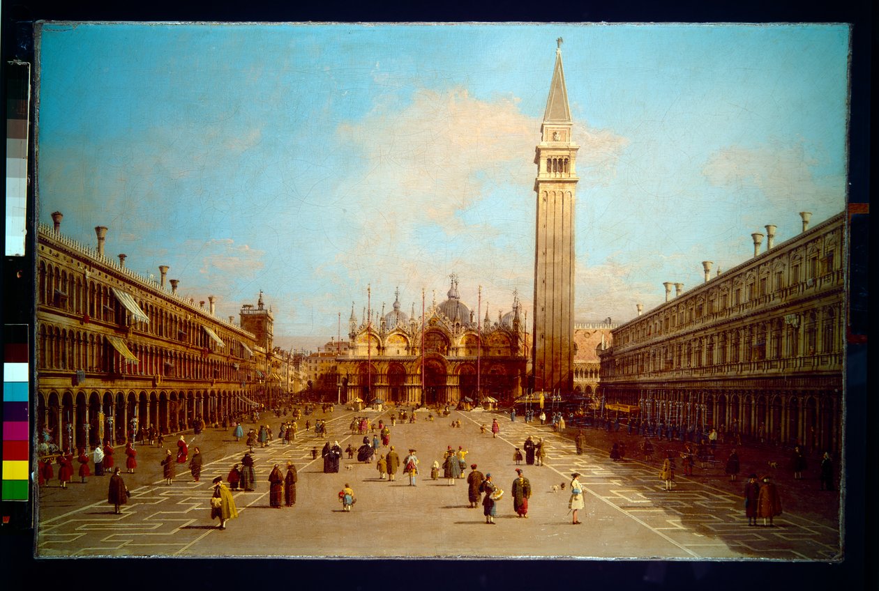 Piazza San Marco Looking Towards the Basilica di San Marco by (1697 1768) Canaletto