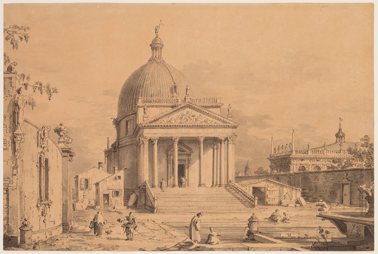 Veduta Ideata with San Simone Piccolo by Canaletto