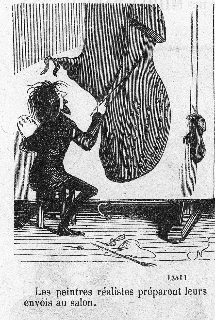 Realist painters prepare their shipments to the Salon by Nadar