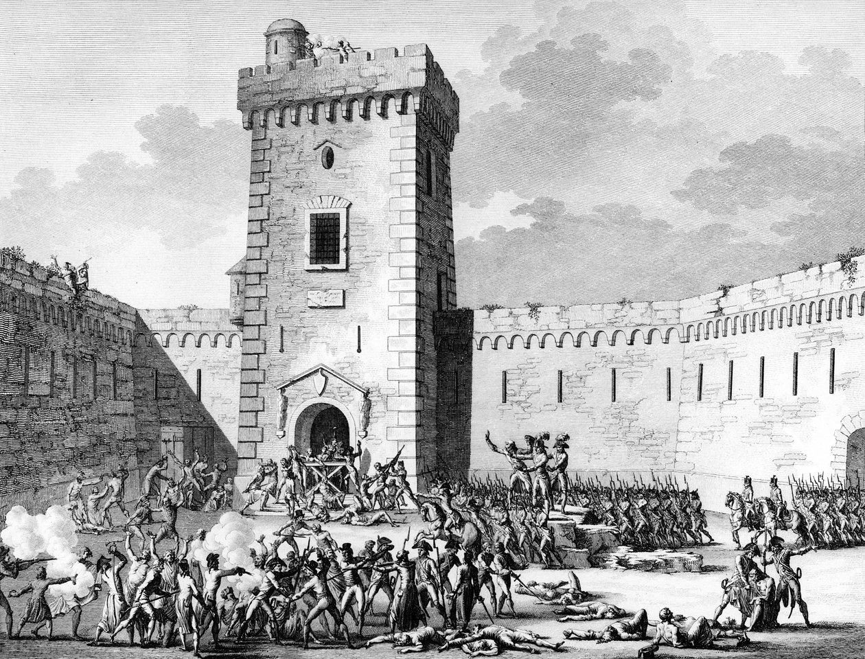 Jacobins stop in Marseille and Aubagne locked in Fort Saint John in Marseille and massacres by royalists on 17 Prairial An III (June 5) by (after) Girardet