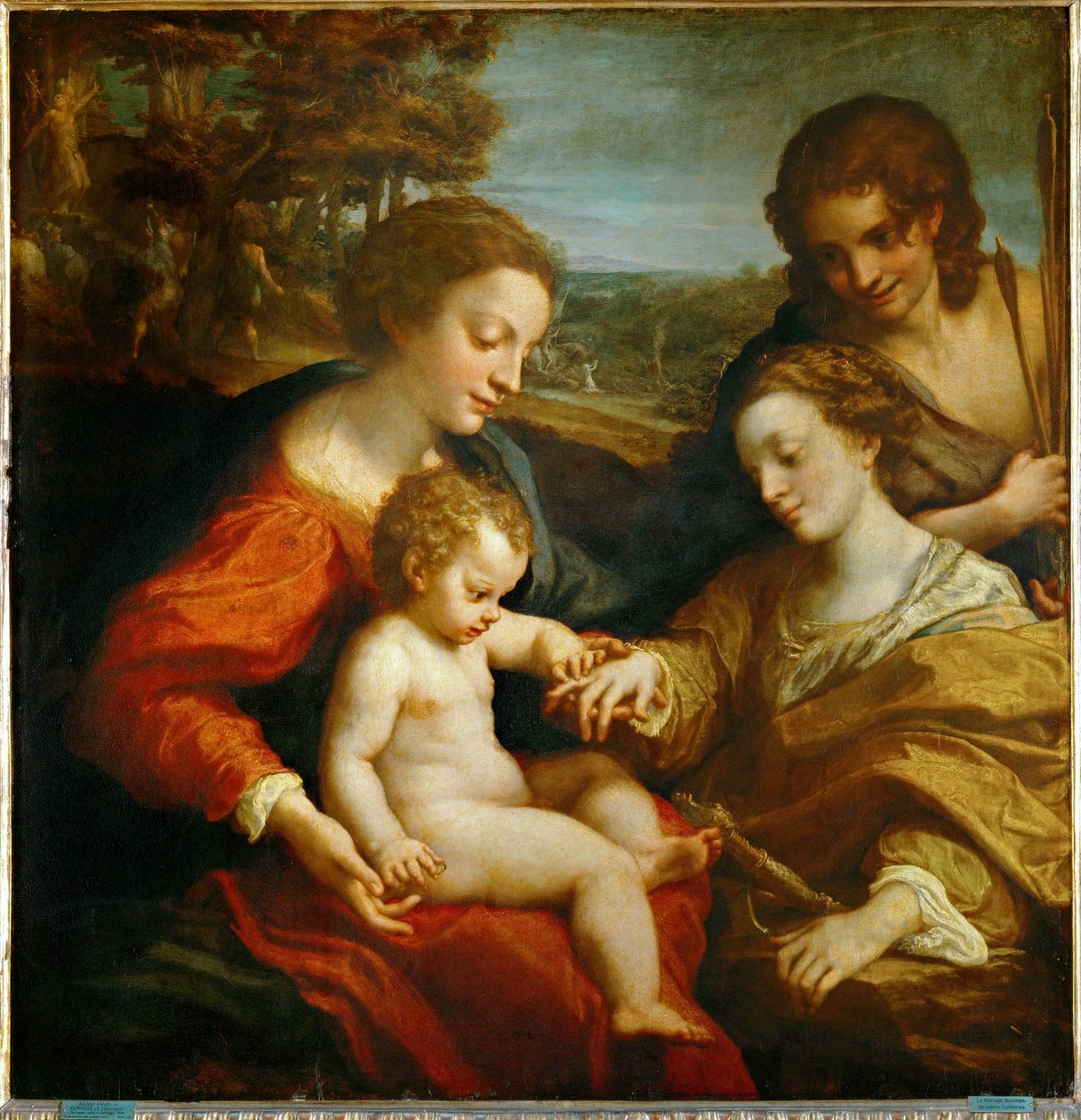 The Mystic Marriage of Saint Catherine of Alexandria with the Child Jesus and Saint Sebastian by (c.1489-1534) Correggio