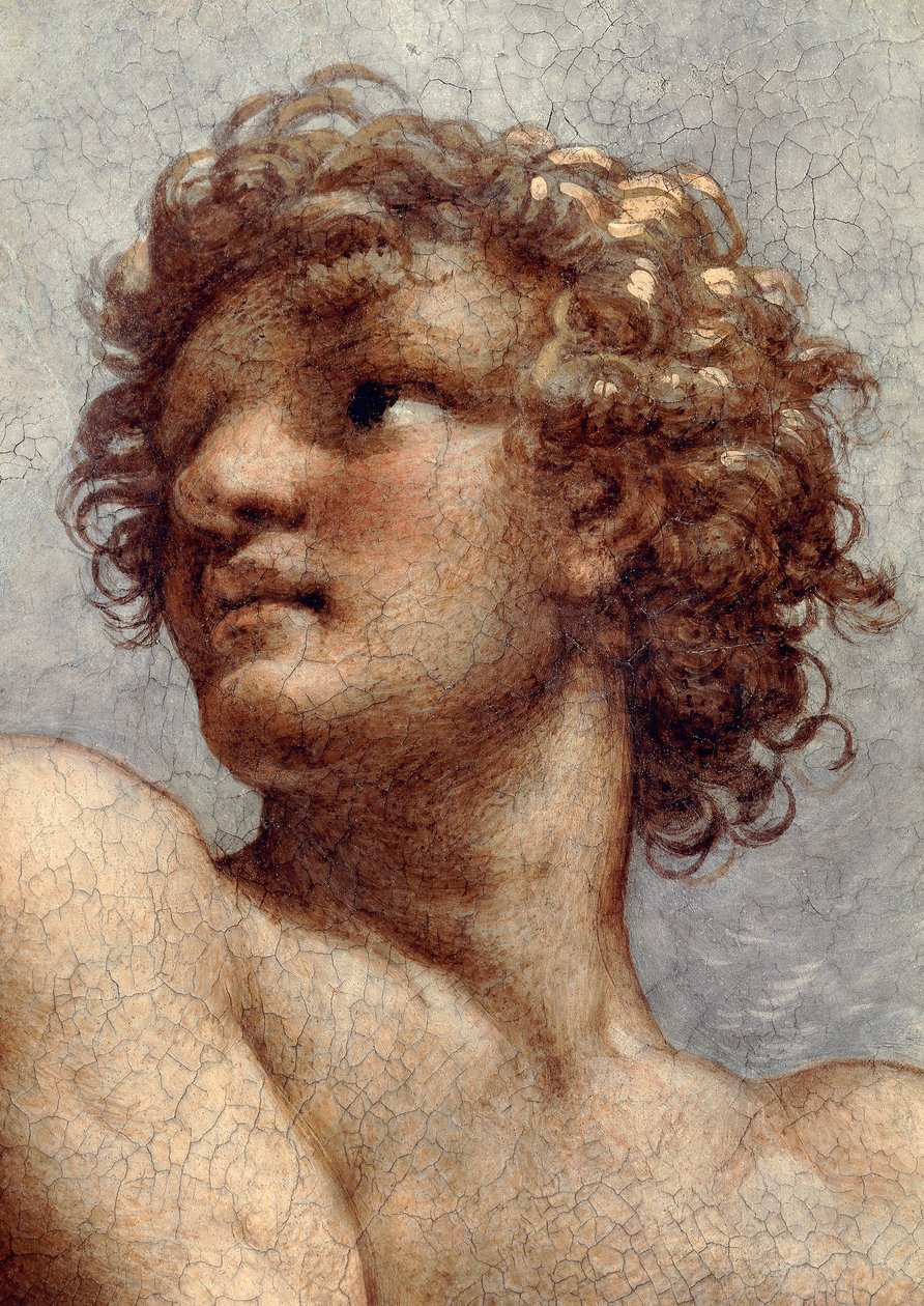 Vision of St John Evangelist on Patmos, Ascension of Christ among Apostles, or Christ in Glory by Antonio Allegri, known as Correggio (detail) by (c.1489-1534) Correggio