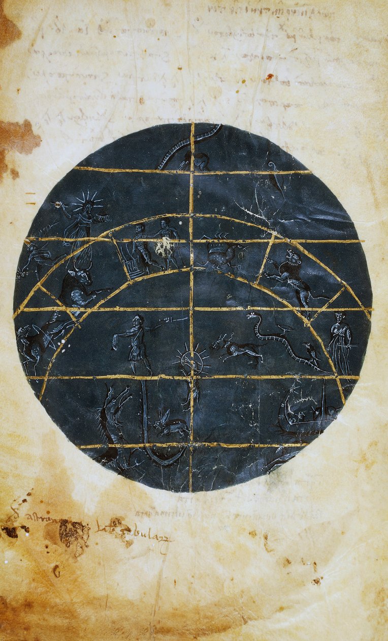 Northern celestial hemisphere, astronomical table by Ptolemy by (c.90 168)(after) Ptolemy