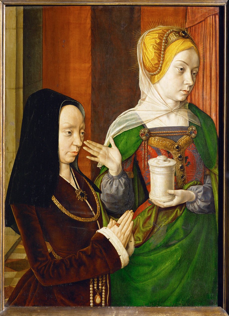 Madeleine de Bourgogne, Lady of Laage, Presented by Saint Magdalen by (fl.c.1483-c.1529) Master of Moulins
