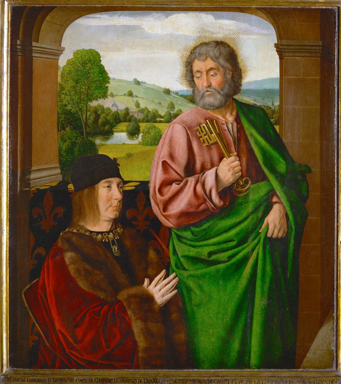 Pierre II, Sire de Beaujeu, Duke of Bourbon, Presented by Saint Peter by (fl.c.1483 c.1529) Master of Moulins