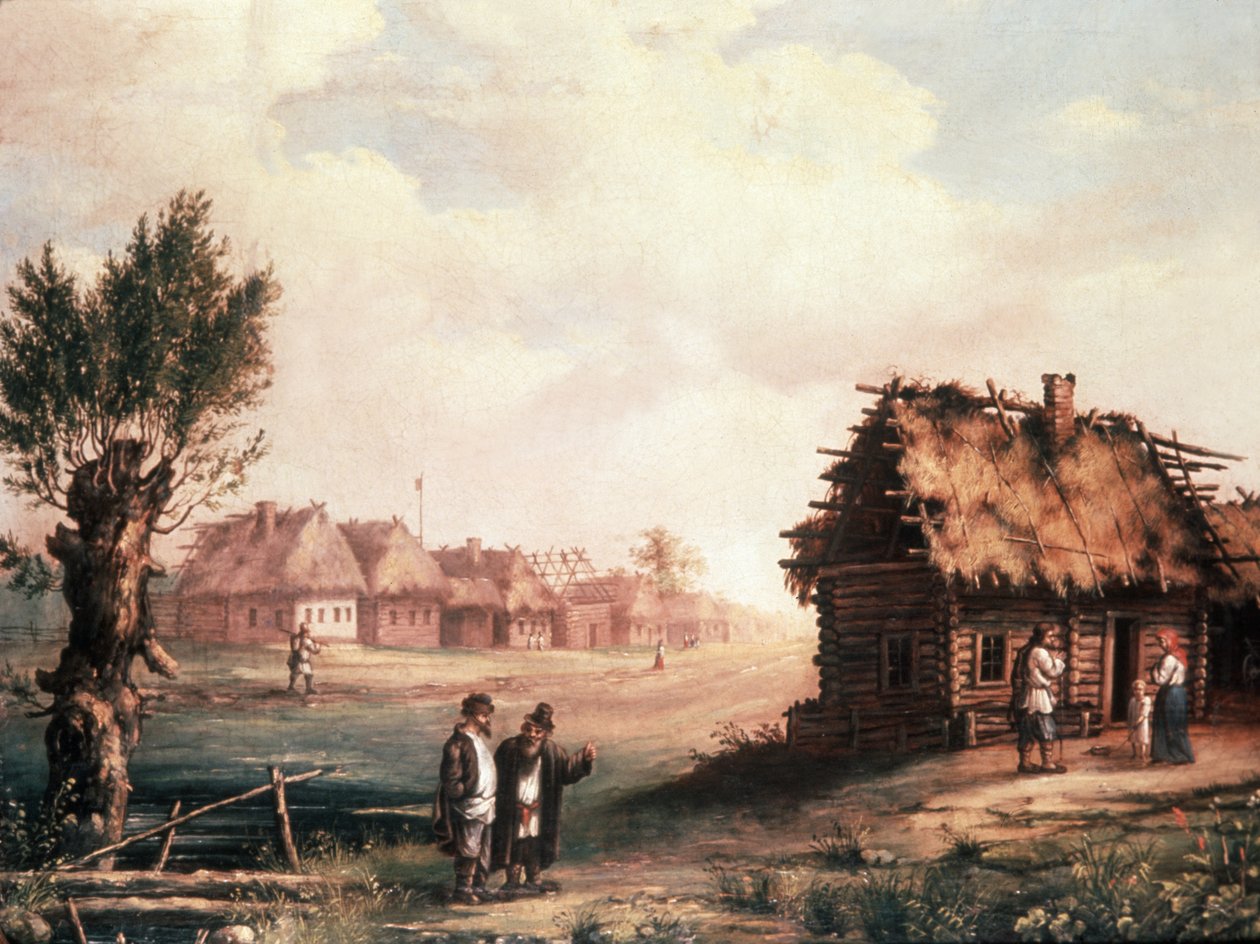 A Poor Village in Russia, 1850s by Unknown