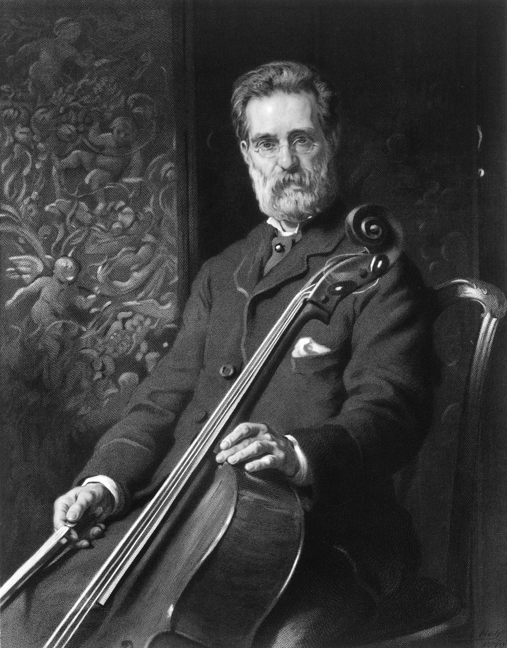 Portrait of Alfredo Piatti with Cello by Unknown