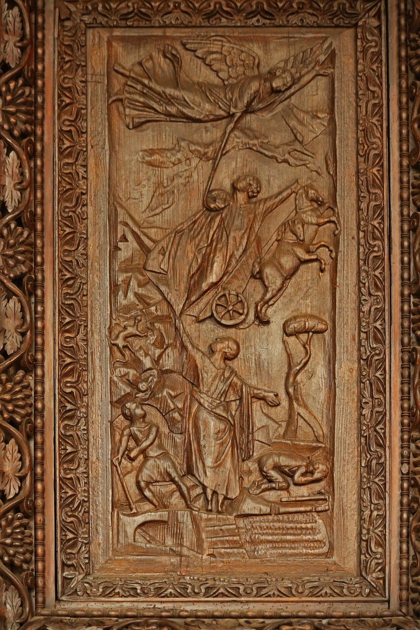 Panel from 5th Century Door: The Ascension of Elijah by Unknown