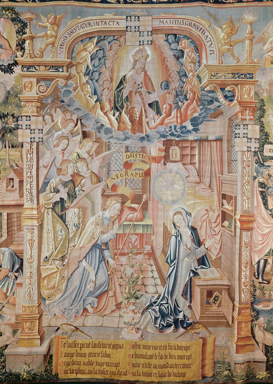 The Annunciation, from Scenes from the Life of the Virgin, Tapestry, 1530 by Unknown