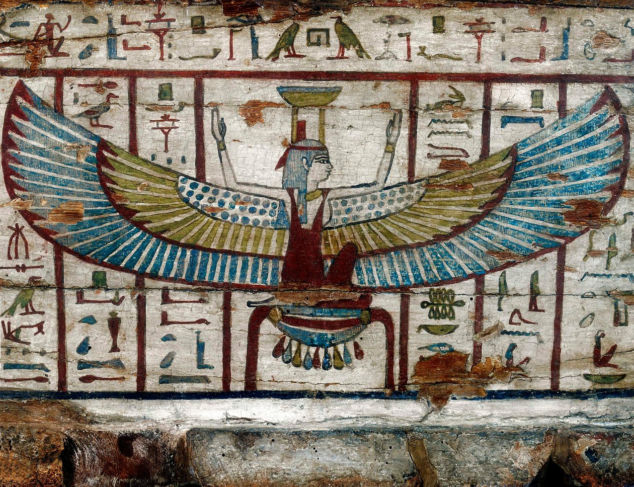 The Goddess Isis, Detail of the Sarcophagus of Pa-di-Khonsu, Civic Egyptian Collection, Sforzesco Castle by Unknown