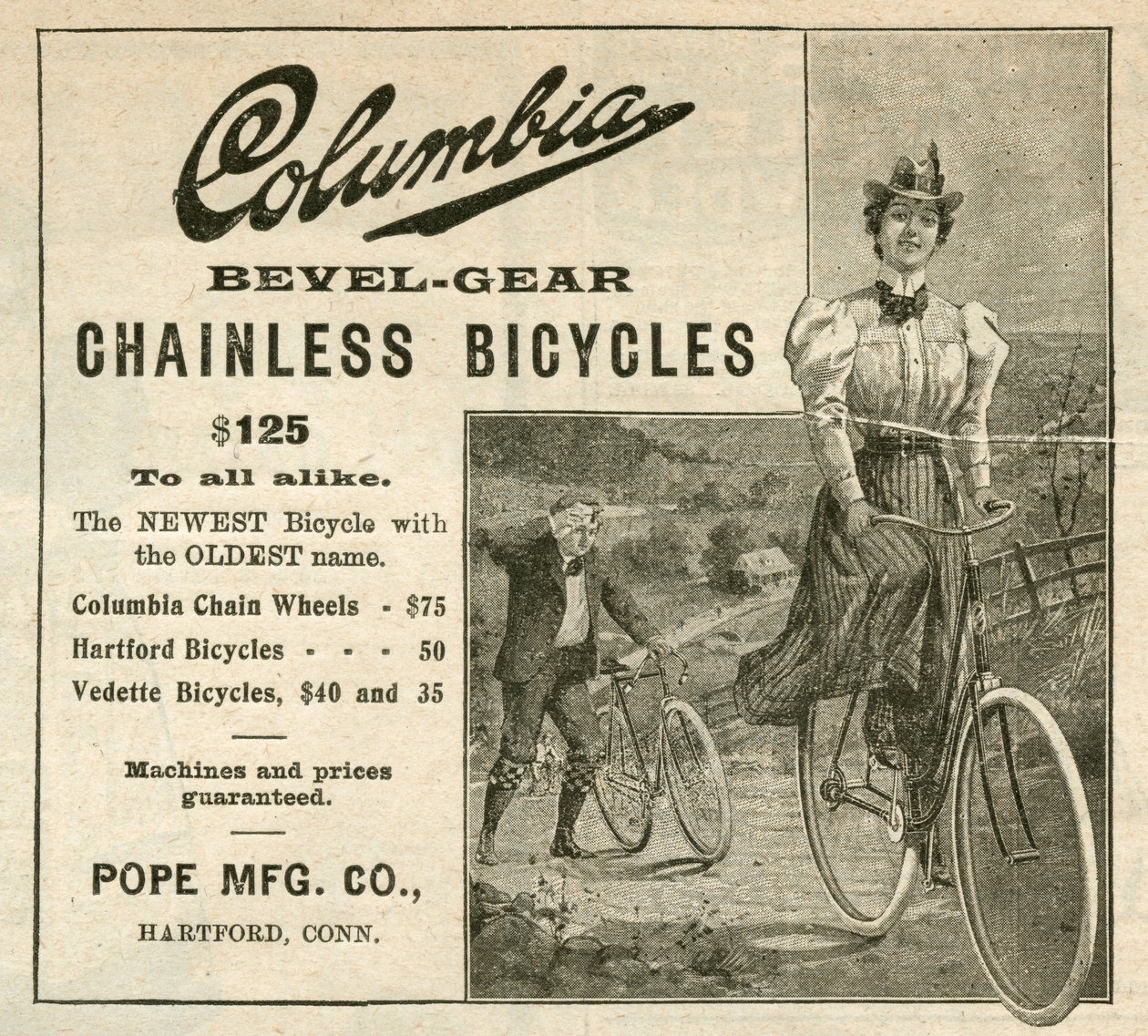Columbia Bevel-Gear Chainless Bicycles, 1898 by American School